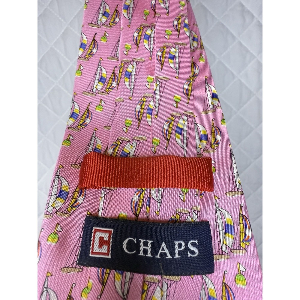 Rare NWT Chaps Ralph Lauren Silk Tie Ivy League‎ Pink Sailboat Father’s Day Gift
